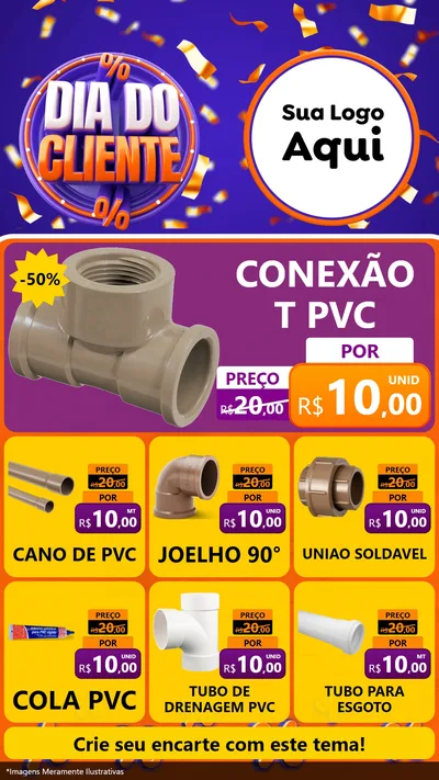 Modelo de Rede Social para Stories com o tema Dia do Cliente para Tubos e conexões