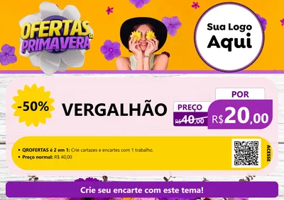 Modelo de Cartaz para Cartaz A4 Horizontal com o tema Ofertas Da Primavera para Ferragens