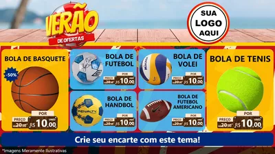 Modelo de TV para TV Horizontal com o tema Verão de Ofertas para Artigos Esportivos