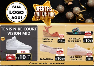 Modelo de Encarte para Encarte A4 Horizontal com o tema Ofertas de Fim de Ano para Calçados