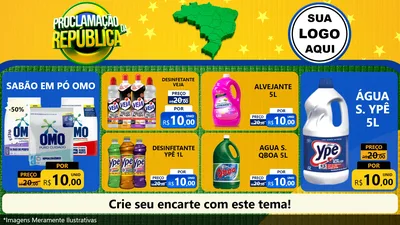 Modelo de TV para TV Horizontal com o tema Proclamação da República para Produtos de Limpeza