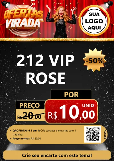 Modelo de Cartaz para Cartaz A4 Vertical com o tema Ofertas da Virada para Perfumes