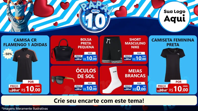 Modelo de TV para TV Horizontal com o tema Papai Nota 10 para Roupas e acessórios