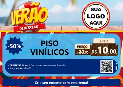 Modelo de Cartaz para Cartaz A4 Horizontal com o tema Verão de Ofertas para Material para Construção