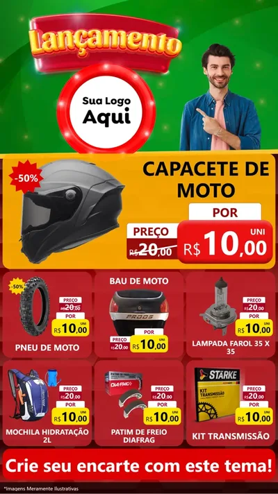 Modelo de Rede Social para Stories com o tema Lançamento para Moto peças