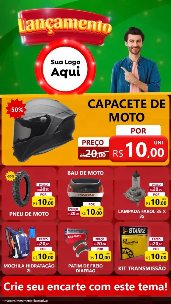 Modelo de Rede Social para Stories com o tema Lançamento para Moto peças
