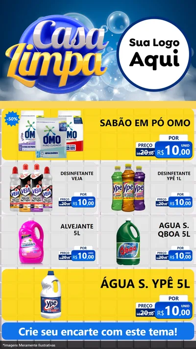 Modelo de TV para TV Vertical com o tema Casa Limpa para Produtos de Limpeza