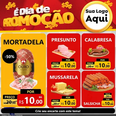 Modelo de Rede Social para Feed Facebook com o tema É Dia De Promoção para Frios e Laticínios