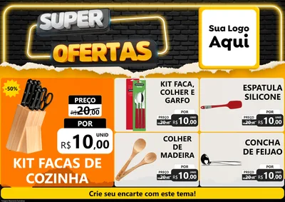 Modelo de Encarte para Encarte A4 Horizontal com o tema Super Ofertas para Utilidades Domésticas