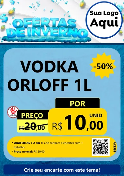Modelo de Cartaz para Cartaz A4 Vertical com o tema Ofertas de Inverno para Distribuidora de bebidas
