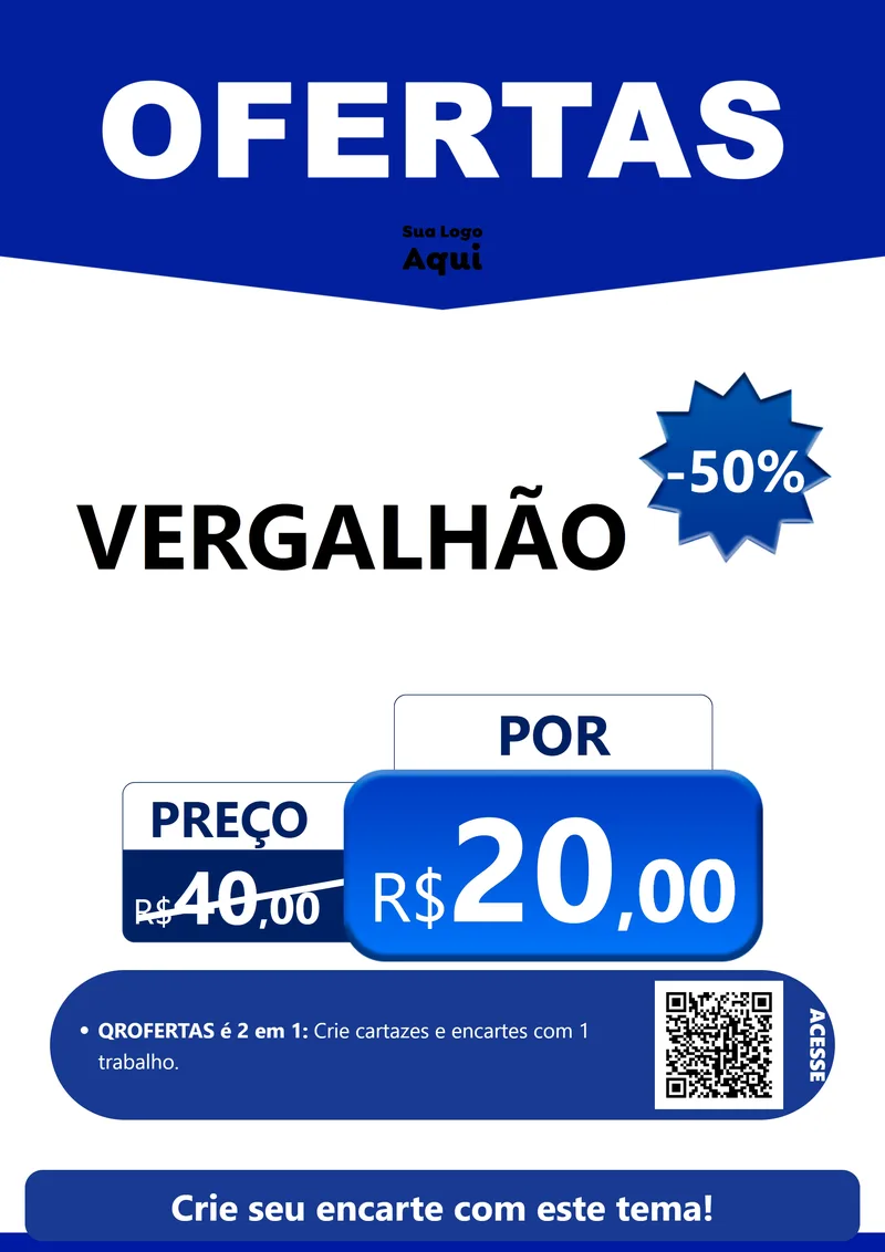 Modelo de Cartaz para Cartaz A4 Vertical com o tema Ofertas Azul Cartaz para Ferragens