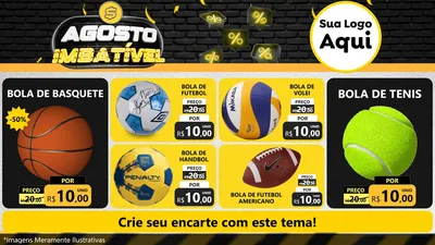 Modelo de TV para TV Horizontal com o tema Agosto Imbatível para Artigos Esportivos