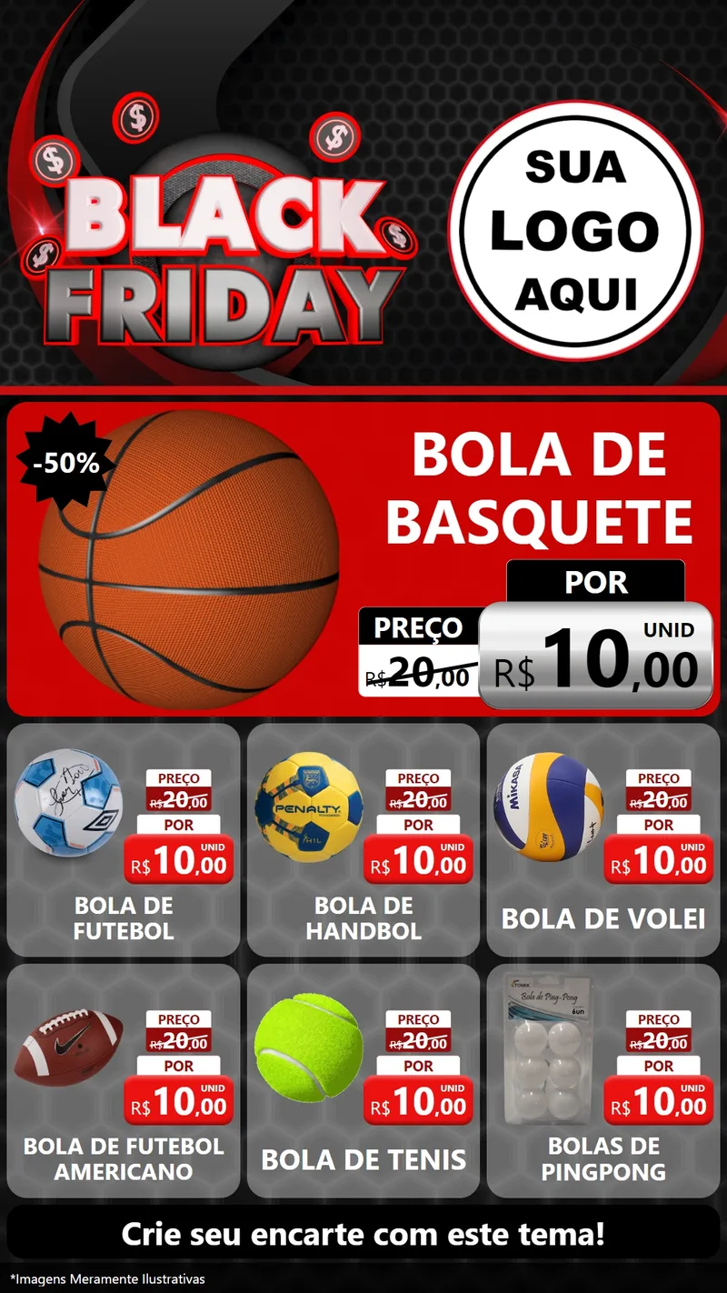 Modelo de Rede Social para Stories com o tema Black Friday para Artigos Esportivos