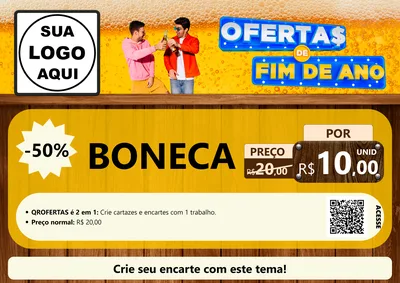 Modelo de Cartaz para Cartaz A4 Horizontal com o tema Ofertas de Fim de Ano para Brinquedos
