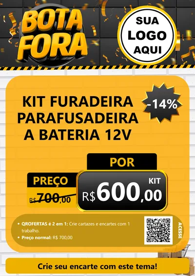 Modelo de Cartaz para Cartaz A4 Vertical com o tema Bota Fora para Maquinas e Ferramentas