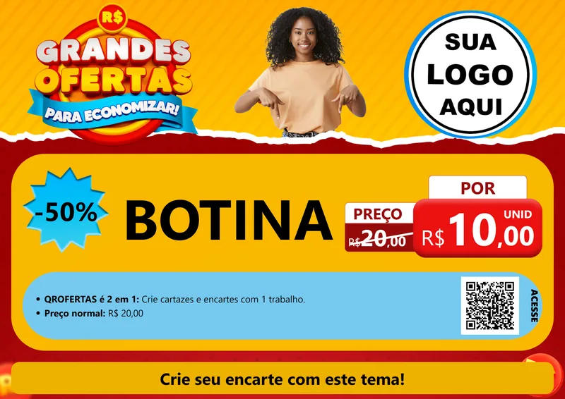 Modelo de Cartaz para Cartaz A4 Horizontal com o tema Grandes Ofertas Para Economizar! para Agropecuária