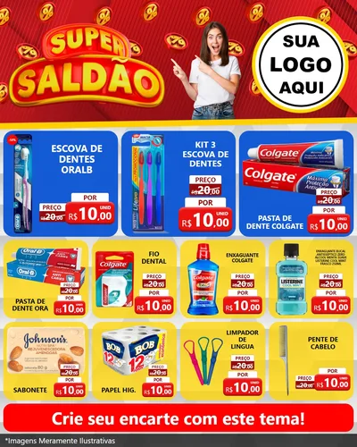 Modelo de Rede Social para Feed Instagram com o tema Super Saldão para Higiene Pessoal