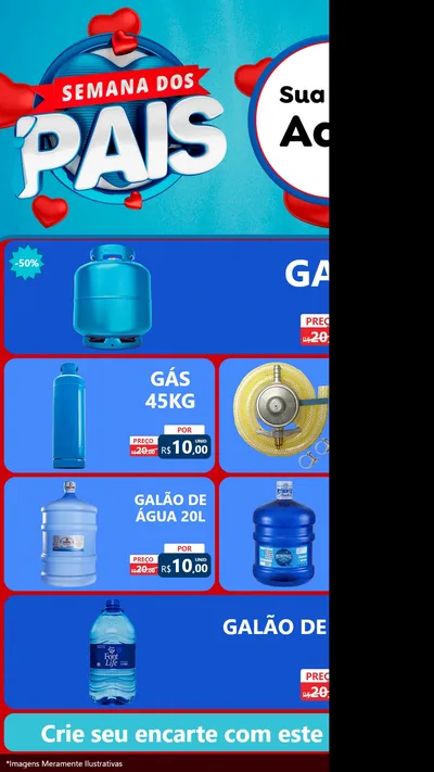 Modelo de TV para TV Vertical com o tema Semana Dos Pais para Água e gás