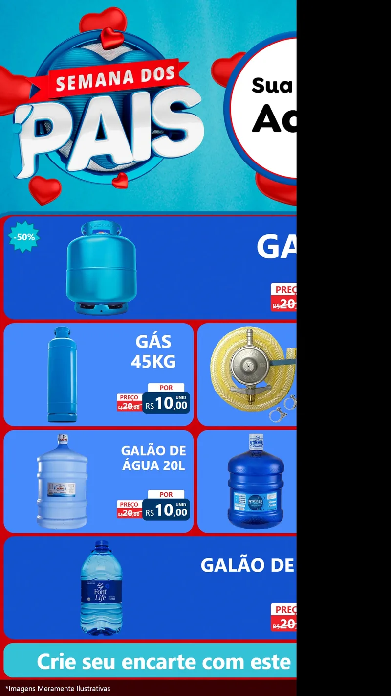 Modelo de TV para TV Vertical com o tema Semana Dos Pais para Água e gás