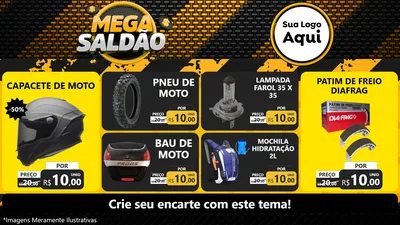 Modelo de TV para TV Horizontal com o tema Mega Saldão para Moto peças