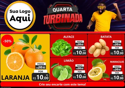 Modelo de Encarte para Encarte A4 Horizontal com o tema Quarta Turbinada para Hortifrúti