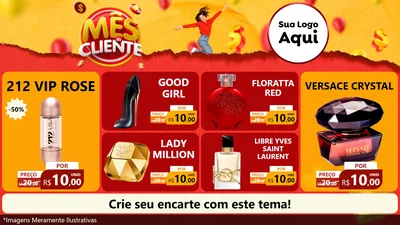 Modelo de TV para TV Horizontal com o tema Mês do Cliente para Perfumes