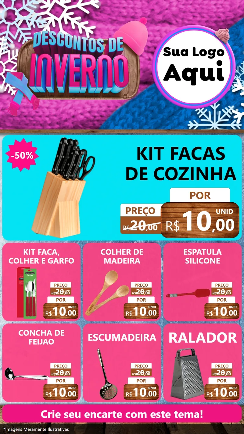Modelo de Rede Social para Stories com o tema Descontos de Inverno para Utilidades Domésticas