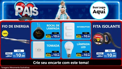Modelo de TV para TV Horizontal com o tema Mês Dos Pais para Materiais Elétricos
