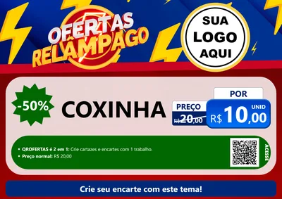 Modelo de Cartaz para Cartaz A4 Horizontal com o tema Ofertas Relâmpago para Salgadaria