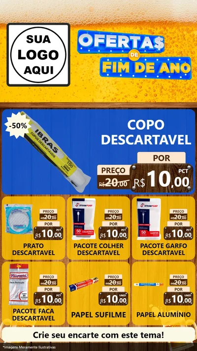 Modelo de Rede Social para Stories com o tema Ofertas de Fim de Ano para Embalagens