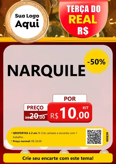 Modelo de Cartaz para Cartaz A4 Vertical com o tema Terça do Real para Tabacaria