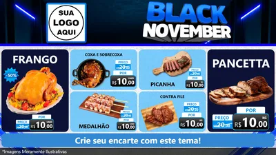 Modelo de TV para TV Horizontal com o tema Black November para Assados