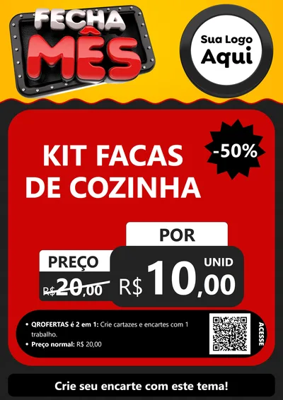 Modelo de Cartaz para Cartaz A4 Vertical com o tema Fecha Mês para Utilidades Domésticas