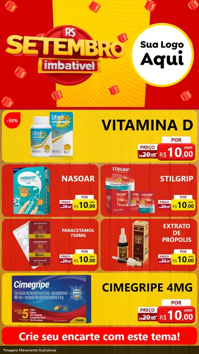 Modelo de TV para TV Vertical com o tema Setembro Imbatível para Farmácia
