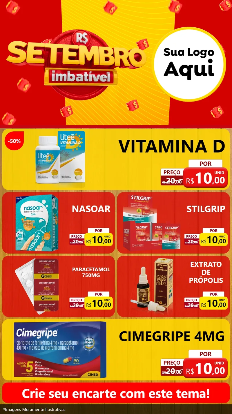 Modelo de TV para TV Vertical com o tema Setembro Imbatível para Farmácia