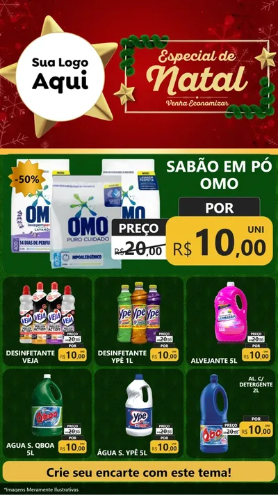 Modelo de Rede Social para Stories com o tema Especial de Natal para Produtos de Limpeza