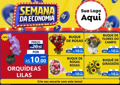 Modelo de Encarte para Encarte A4 Horizontal com o tema Semana da Economia para Floricultura e jardim