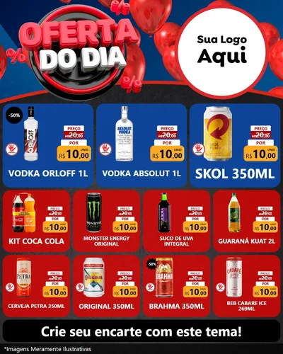Modelo de Rede Social para Feed Instagram com o tema Oferta do Dia para Distribuidora de bebidas