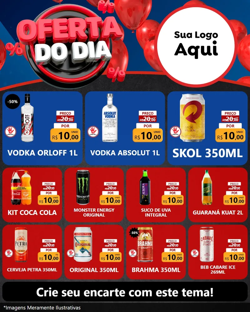 Modelo de Rede Social para Feed Instagram com o tema Oferta do Dia para Distribuidora de bebidas