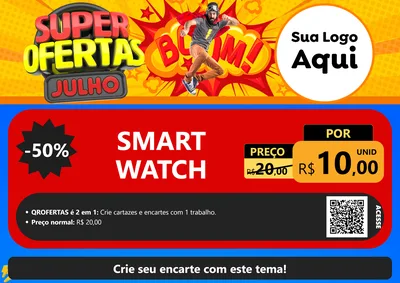 Modelo de Cartaz para Cartaz A4 Horizontal com o tema Super Ofertas Julho para Informática