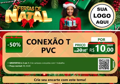 Modelo de Cartaz para Cartaz A4 Horizontal com o tema Ofertas de Natal para Tubos e conexões