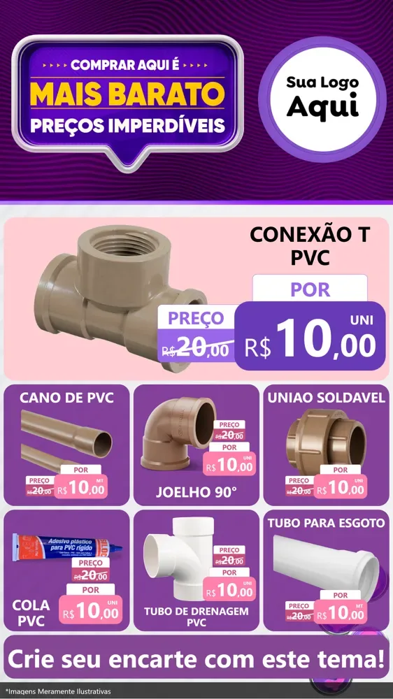 Modelo de Rede Social para Stories com o tema Mais Barato para Tubos e conexões