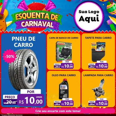 Modelo de Rede Social para Feed Facebook com o tema Esquenta de Carnaval para Auto peças