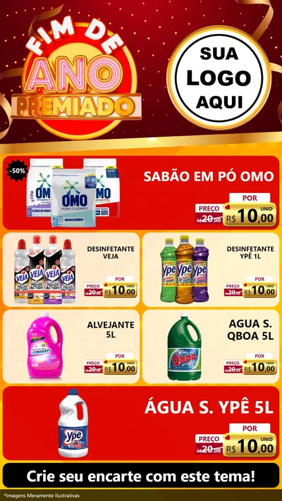 Modelo de TV para TV Vertical com o tema Fim de Ano Premiado para Produtos de Limpeza