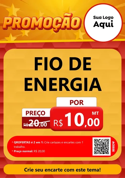Modelo de Cartaz para Cartaz A4 Vertical com o tema Promoção para Materiais Elétricos