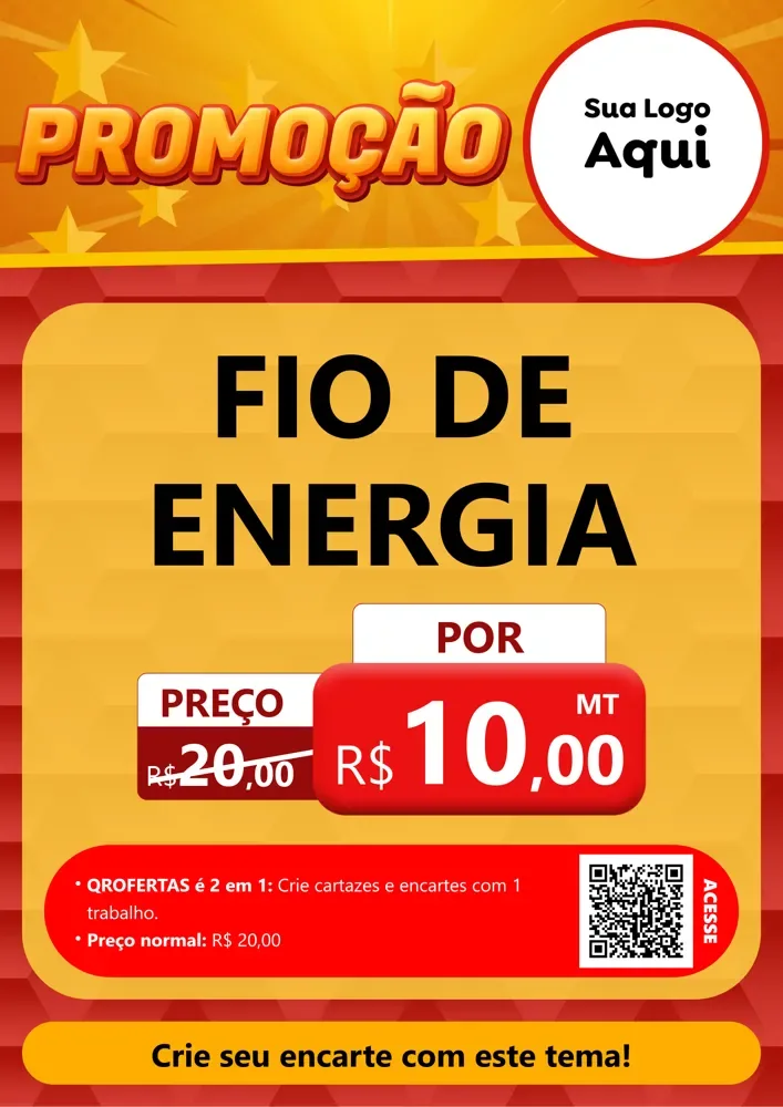 Modelo de Cartaz para Cartaz A4 Vertical com o tema Promoção para Materiais Elétricos