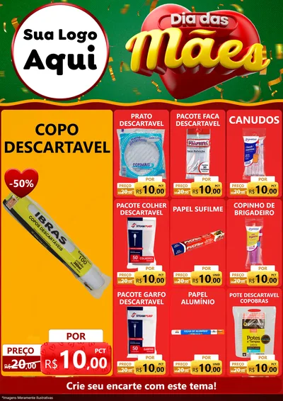 Modelo de Encarte para Encarte A4 Vertical com o tema Dia das Mães para Embalagens
