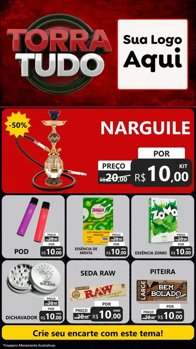 Modelo de Rede Social para Stories com o tema Torra Tudo para Tabacaria