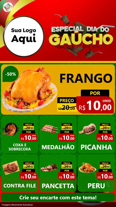 Modelo de Rede Social para Stories com o tema Especial Dia do Gaúcho para Assados