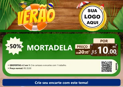 Modelo de Cartaz para Cartaz A4 Horizontal com o tema Verão para Frios e Laticínios